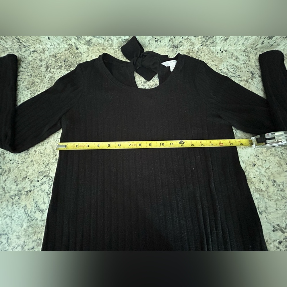 LC Lauren Conrad Black Knit Long Sleeve Tie Neck Back Sweater Size XS - Picture 9 of 10